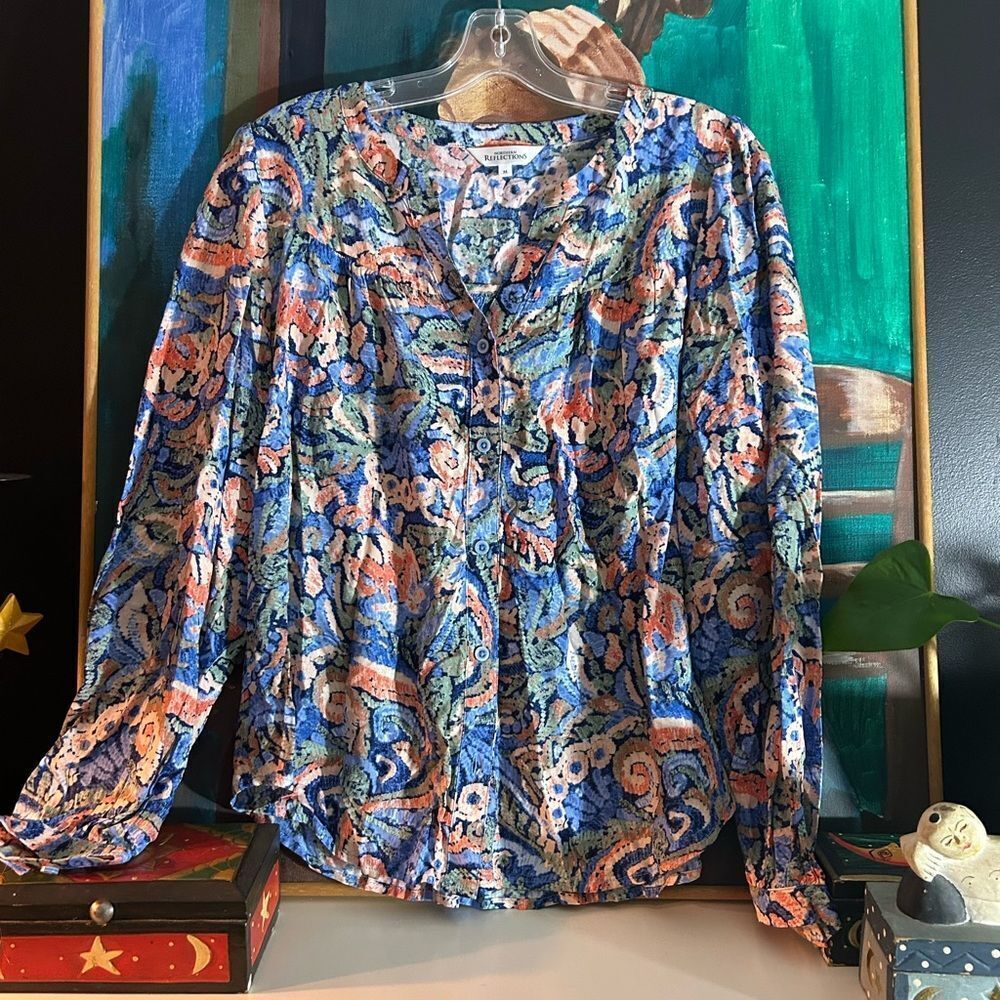 Northern Reflections Multicolor Patterned Blouse - Picture 13 of 14